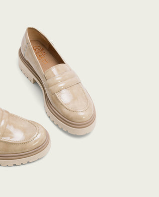 MOCASINES DE PIEL CHAROL TAUPE FAYE