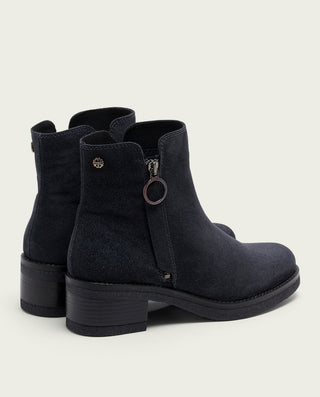 BOTINES DE PIEL CARBÓN CON CREMALLERA GLEDA