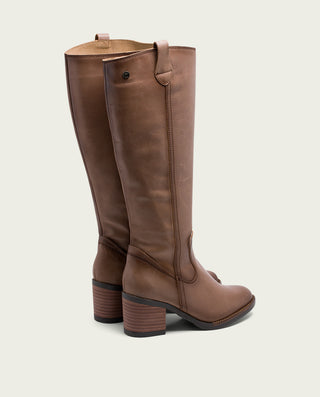 BOTAS DE PIEL TAUPE CON CREMALLERA JEMMA
