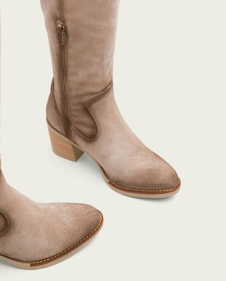 BOTAS DE PIEL ARENA CON CREMALLERA JIMAE