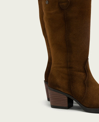 BOTAS COWBOY DE PIEL CUERO CON CREMALLERA HILDA