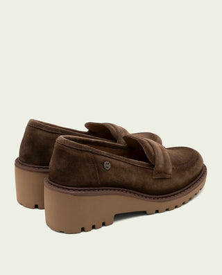 MOCASINES DE PIEL CON CUÑA MOKA LAIA