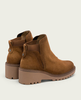 BOTINES DE PIEL CON CUÑA CON ELÁSTICO CUERO LIV