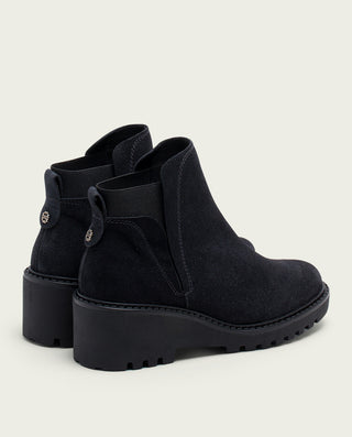 BOTINES DE PIEL CON CUÑA CON ELÁSTICO CARBÓN LIV