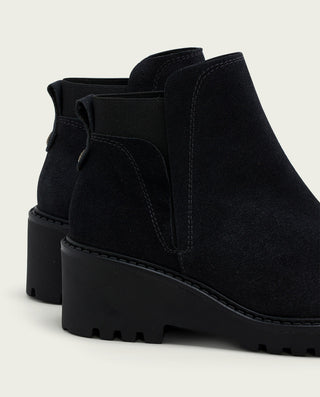 BOTINES DE PIEL CON CUÑA CON ELÁSTICO CARBÓN LIV