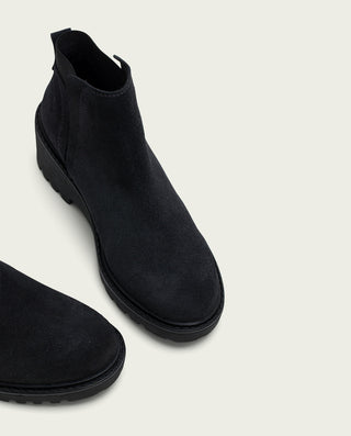 BOTINES DE PIEL CON CUÑA CON ELÁSTICO CARBÓN LIV