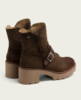 BOTINES DE PIEL CON CREMALLERA MOKA MAR
