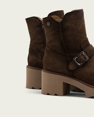 BOTINES DE PIEL CON CREMALLERA MOKA MAR