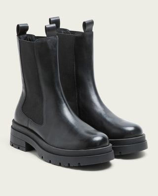 BOTINES TRACK PIEL NEGROS CON ELÁSTICOS NAÍN