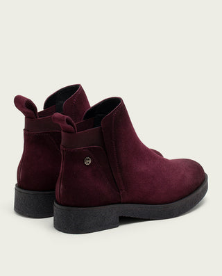 BOTINES DE PIEL BURDEOS CON ELÁSTICOS ANNA