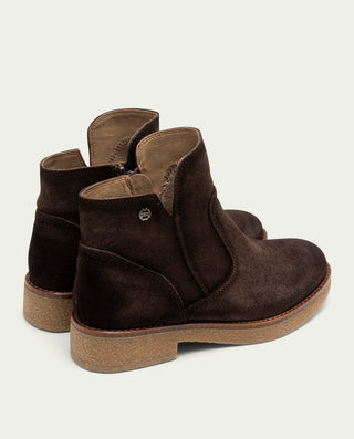 BOTINES DE PIEL MOKA CON CREMALLERA ADELE