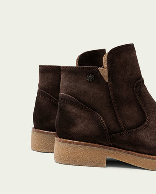 BOTINES DE PIEL MOKA CON CREMALLERA ADELE
