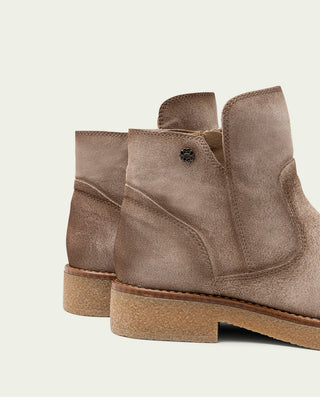 BOTINES DE PIEL ARENA CON CREMALLERA ADELE