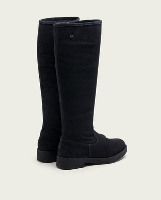 BOTAS ALTAS DE PIEL CARBÓN CON CREMALLERA ÁGATA