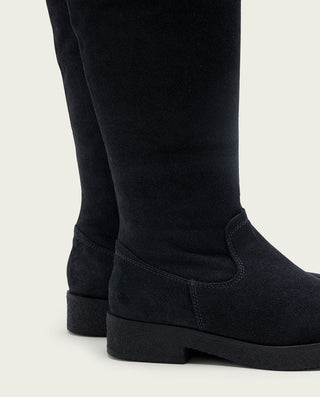 BOTAS ALTAS DE PIEL CARBÓN CON CREMALLERA ÁGATA