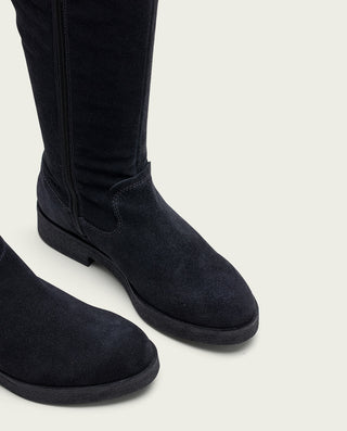 BOTAS ALTAS DE PIEL CARBÓN CON CREMALLERA ÁGATA