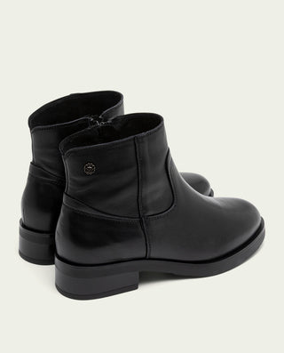 BOTINES DE PIEL NEGROS CON CREMALLERA BÁRBARA