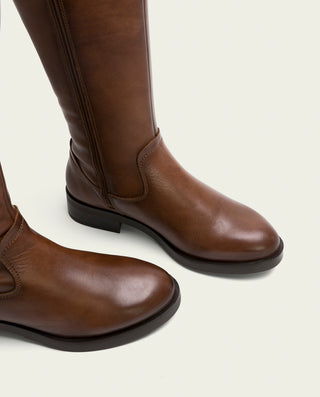 BOTAS ALTAS DE PIEL CUERO CON CREMALLERA BELÉN