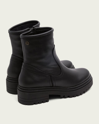 BOTINES DE PIEL NEGROS CON CREMALLERA CLARA