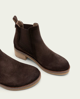 BOTINES DE PIEL MOKA CON ELÁSTICOS DÁMARIS