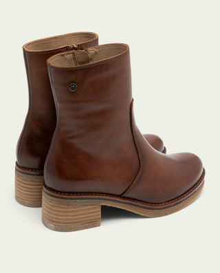BOTINES DE PIEL CUERO CON CREMALLERA DENISE