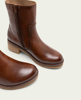 BOTINES DE PIEL CUERO CON CREMALLERA DENISE