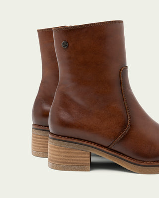 BOTINES DE PIEL CUERO CON CREMALLERA DENISE