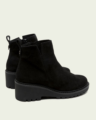 BOTINES DE PIEL CON CUÑA Y CREMALLERA NEGRO ELISA