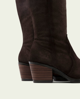 BOTAS COWBOY DE PIEL MOKA CON CREMALLERA HELGA