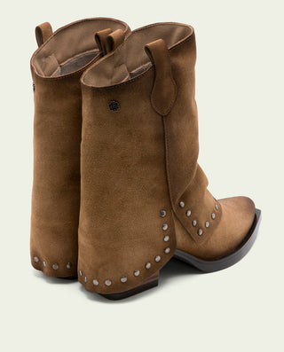 BOTAS DOBLE FAZ COWBOY DE SERRAJE CON CREMALLERA CUERO HEIDI