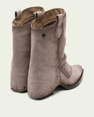 BOTAS DOBLE FAZ COWBOY DE PIEL ARENA CON CREMALLERA HEIDI