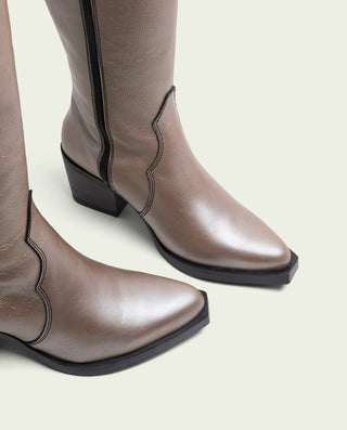 BOTAS COWBOY DE PIEL PLATINO FABILA