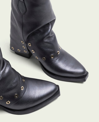 BOTAS COWBOY DE PIEL MOKA METALIZADO FLORENCE