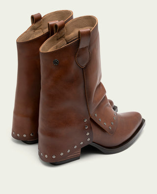 BOTAS DOBLE FAZ DE PIEL CUERO CON TACHUELAS FIORELLA