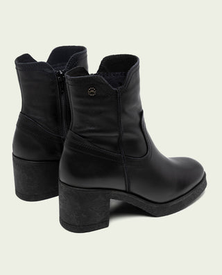 BOTINES DE PIEL CON CREMALLERA NEGRO MOLLY