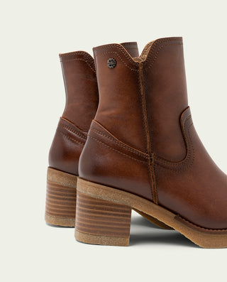 BOTINES DE PIEL CON CREMALLERA CUERO MOLLY