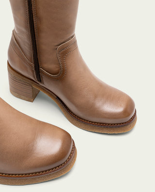 BOTAS DE PIEL CON CREMALLERA TAUPE MARNI