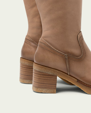 BOTAS DE PIEL CON CREMALLERA TAUPE MARNI