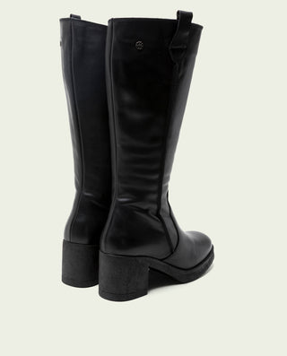 BOTAS DE PIEL CON CREMALLERA NEGRO MAR