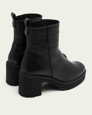 BOTINES DE PIEL CON CREMALLERA NEGRA MARTA