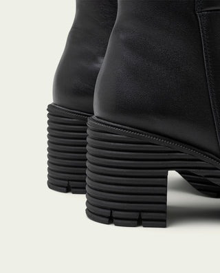 BOTINES DE PIEL CON CREMALLERA NEGRA MARTA
