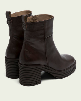 BOTINES DE PIEL CON CREMALLERA MOKA MARTA