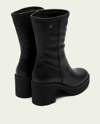 BOTAS DE PIEL CON CREMALLERA NEGRO MILEY
