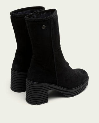 BOTAS DE PIEL DE TACÓN NEGRO MARINA