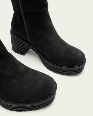 BOTAS DE PIEL DE TACÓN NEGRO MARINA