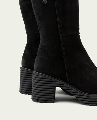 BOTAS DE PIEL DE TACÓN NEGRO MARINA