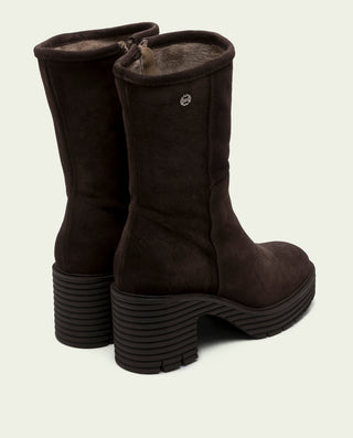 BOTAS DE PIEL DE TACÓN MOKA MARINA