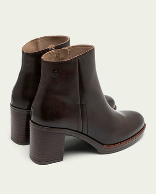 BOTINES DE PIEL DE TACÓN MOKA RANIA