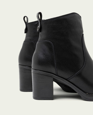 BOTINES DE PIEL DE TACÓN NEGRO RAQUEL