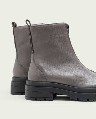 BOTINES TRACK PIEL GRIS CON CREMALLERA NALA